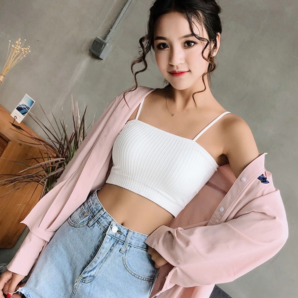 YesStyle Jim Chim Cropped Camisole Top - White